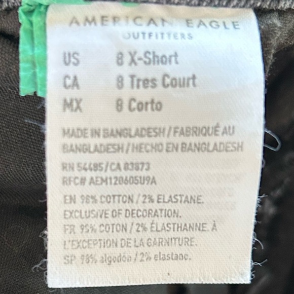 American eagle dark gray/blue women jeans, size 8 short, pre loved, stretch - Picture 4 of 11